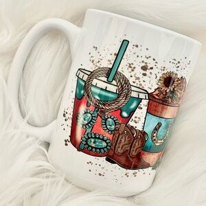 Boho Western cowgirl 15 oz mug
